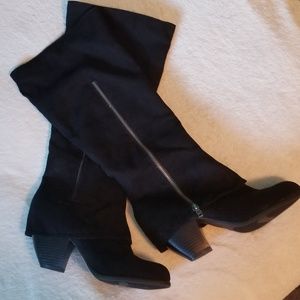 Black Faux Suede Boots